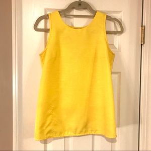 J. Crew Split Back Yellow Sleeveless Top